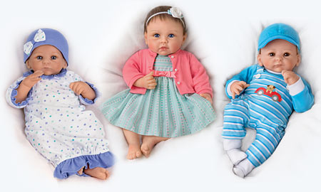 Three Dolls in Party Dresses