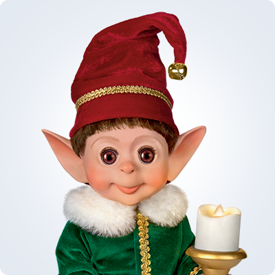 Charlie The Christmas Elf Doll With An Illuminating Candle